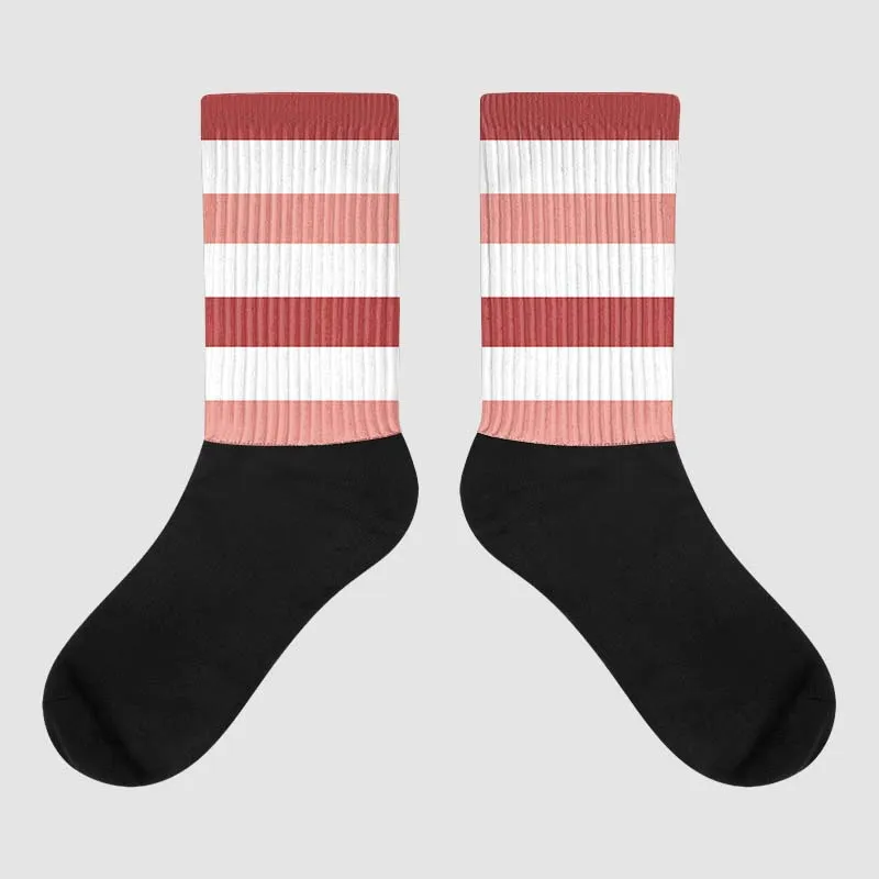 Dune Red 13s DopeSkill Sublimated Socks Horizontal Stripes Graphic sold by DopeSkill