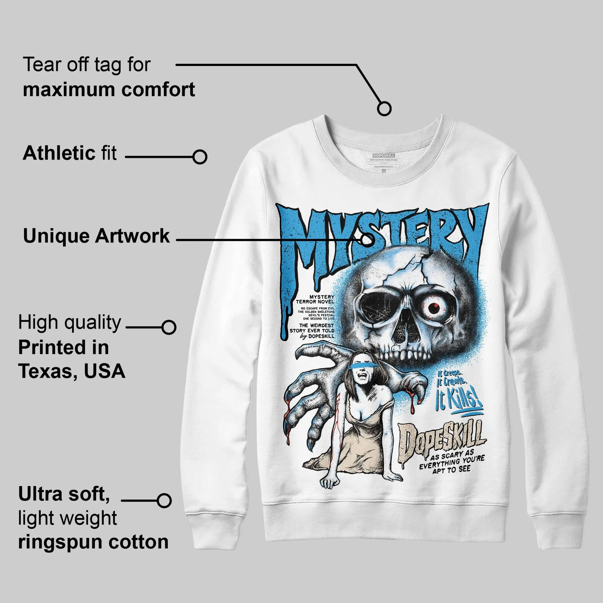 UNC Reimagined 1s DopeSkill Sweatshirt Mystery Ghostly Grasp Graphic sold by DopeSkill product image thumbnail 3