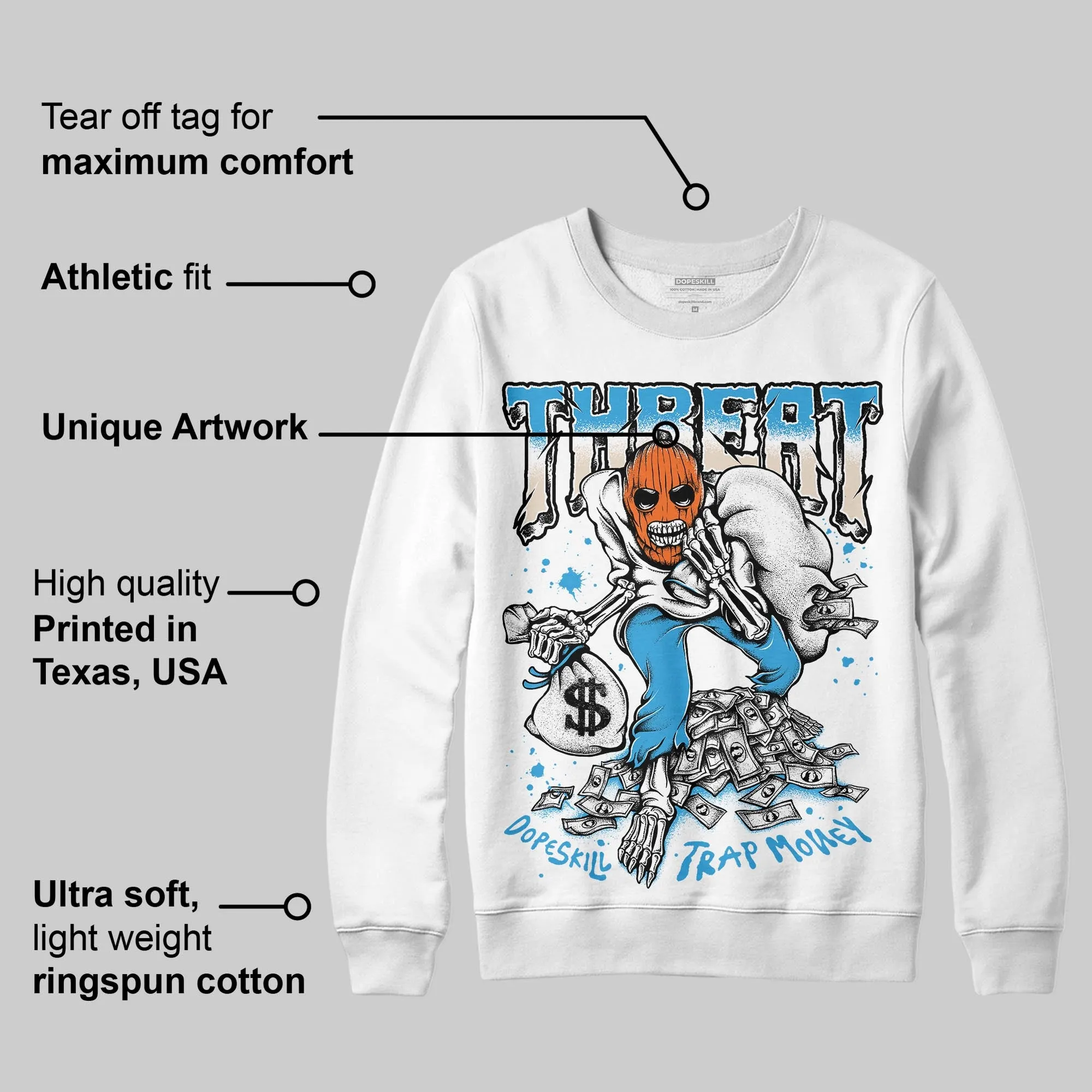 UNC Reimagined 1s DopeSkill Sweatshirt Threat Graphic sold by DopeSkill product image thumbnail 3