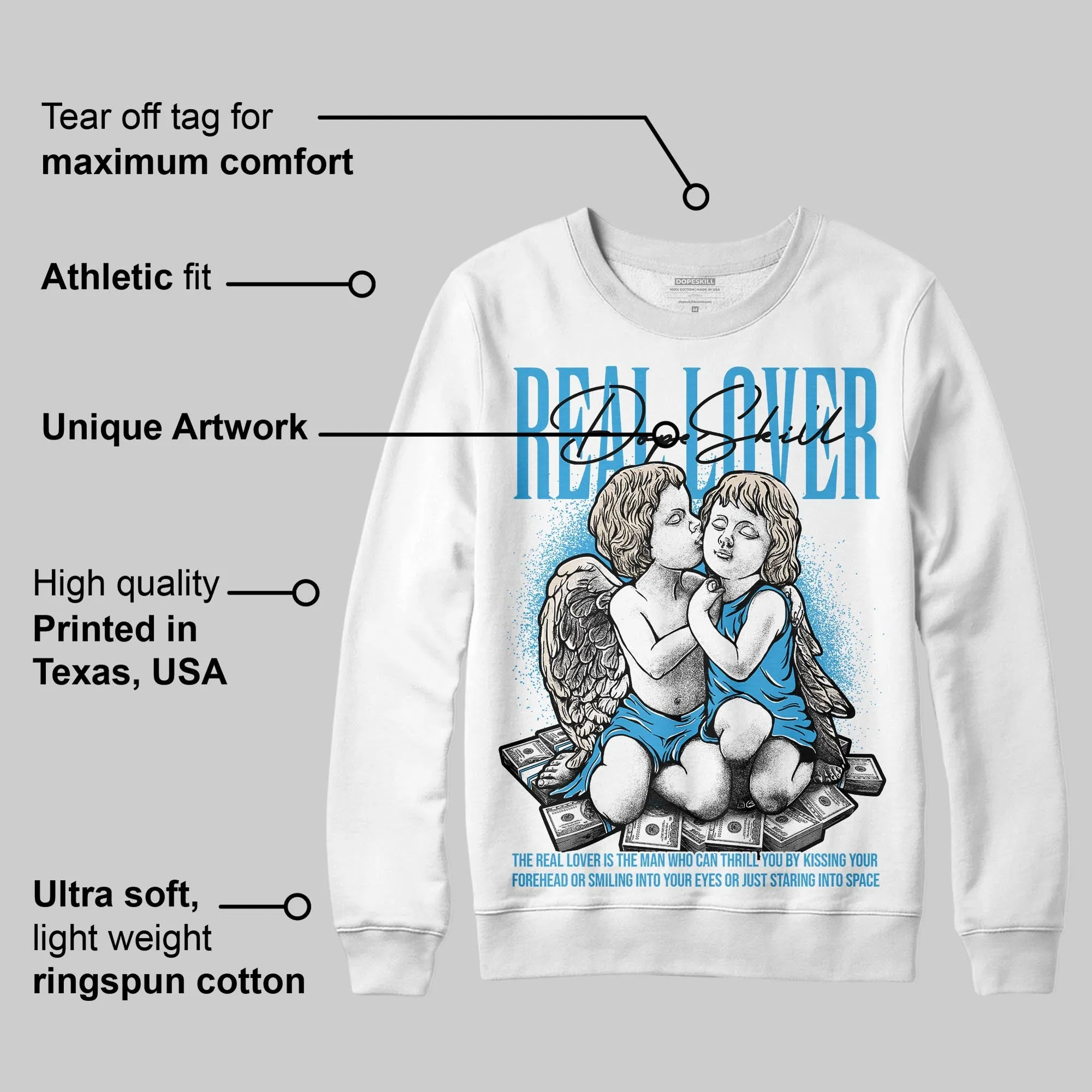 UNC Reimagined 1s DopeSkill Sweatshirt Real Lover Graphic sold by DopeSkill product image thumbnail 3