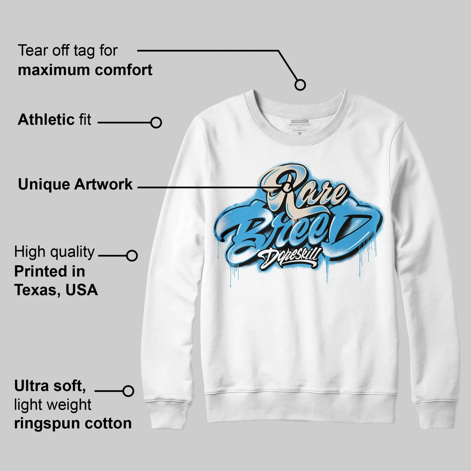 UNC Reimagined 1s DopeSkill Sweatshirt Rare Breed Type Graphic sold by DopeSkill product image thumbnail 3
