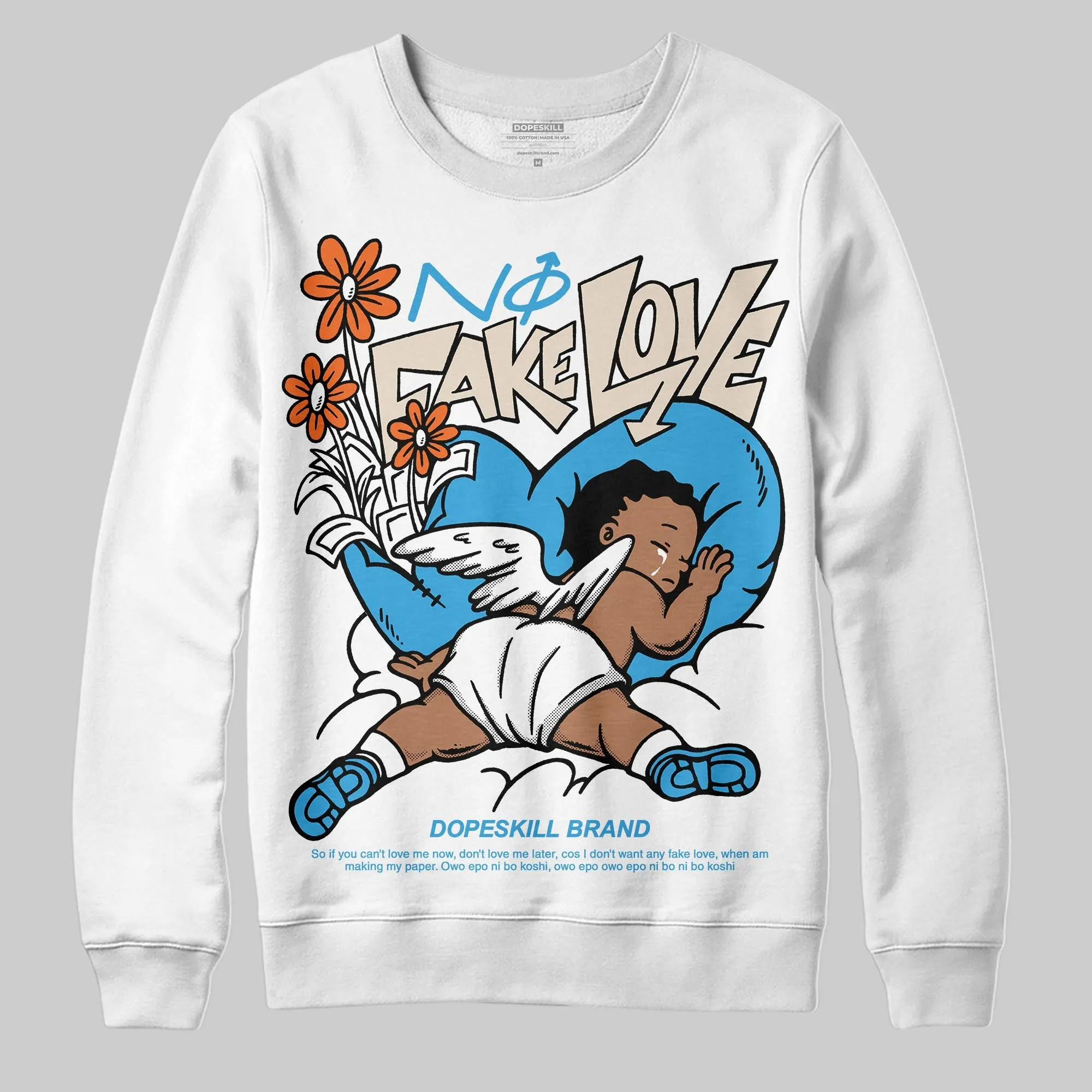 UNC Reimagined 1s DopeSkill Sweatshirt No Fake Love Graphic sold by DopeSkill