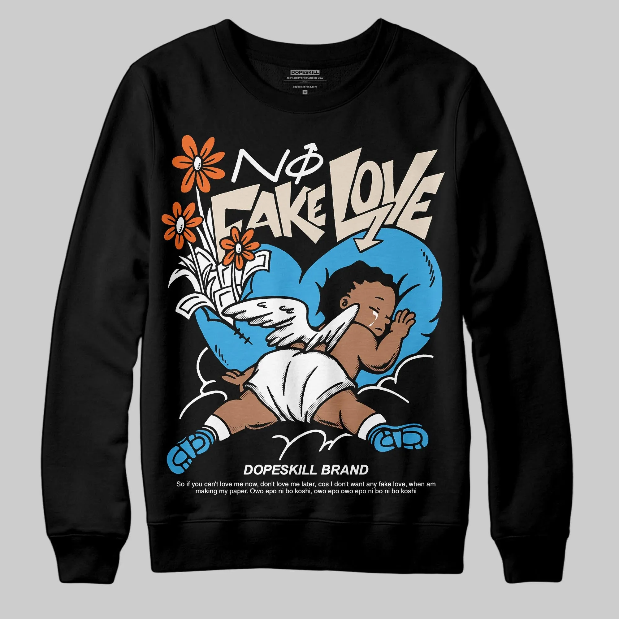 UNC Reimagined 1s DopeSkill Sweatshirt No Fake Love Graphic sold by DopeSkill product image thumbnail 2
