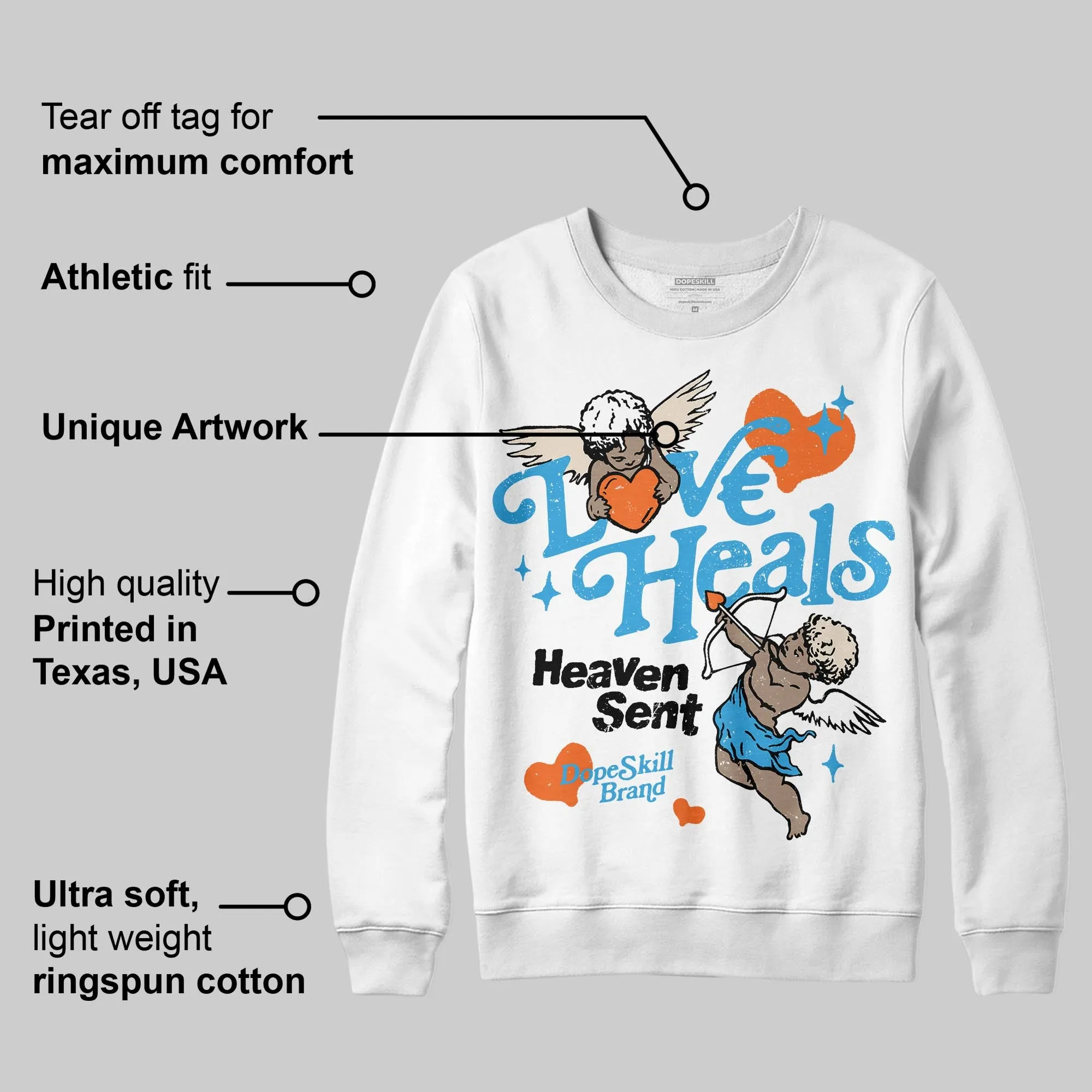 UNC Reimagined 1s DopeSkill Sweatshirt New Love Heals Graphic sold by DopeSkill product image thumbnail 3