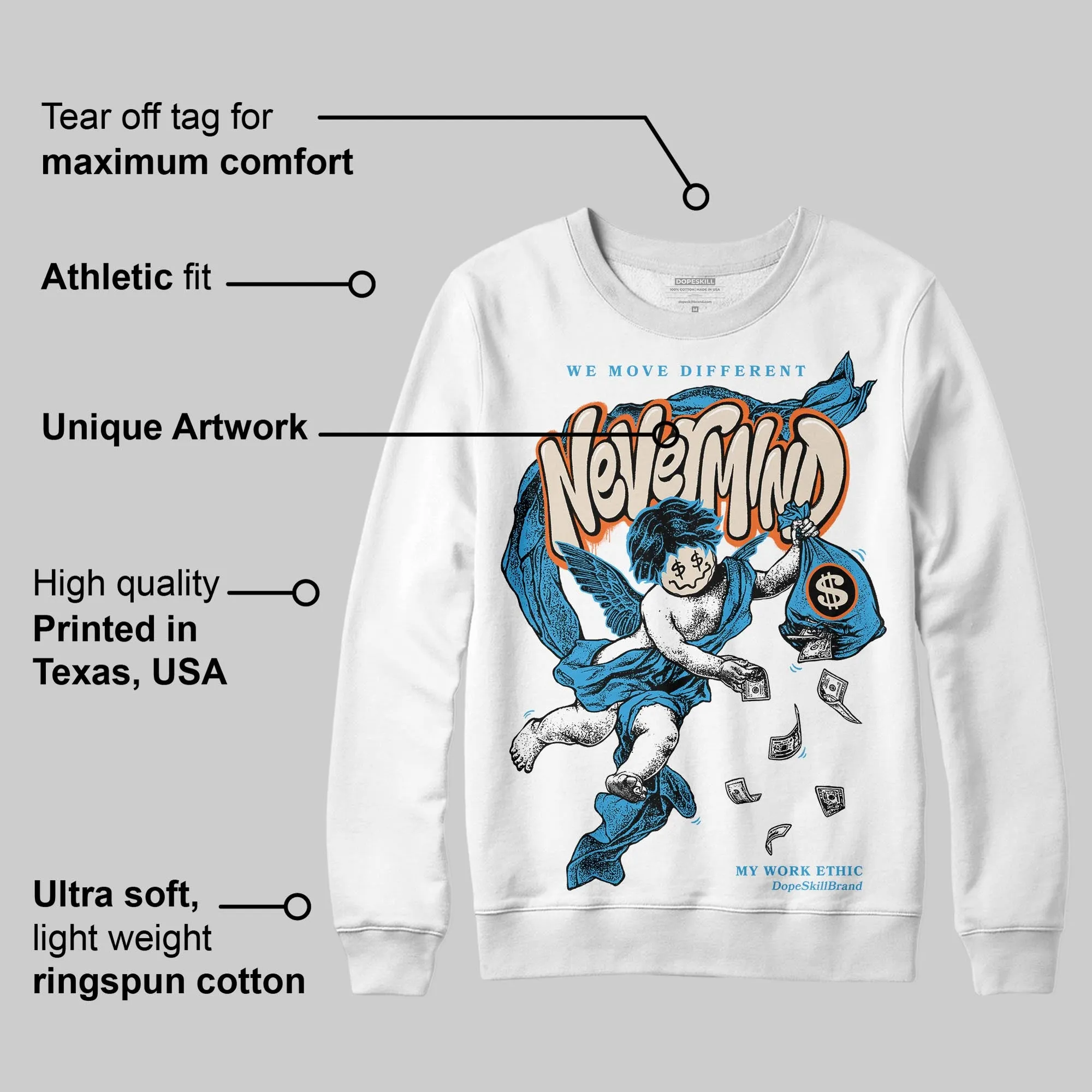 UNC Reimagined 1s DopeSkill Sweatshirt Nevermind Graphic sold by DopeSkill product image thumbnail 3