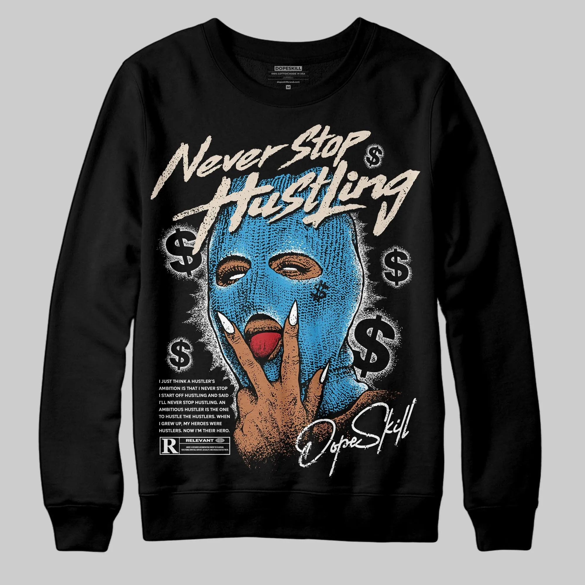 UNC Reimagined 1s DopeSkill Sweatshirt Never Stop Hustling Graphic sold by DopeSkill product image thumbnail 2