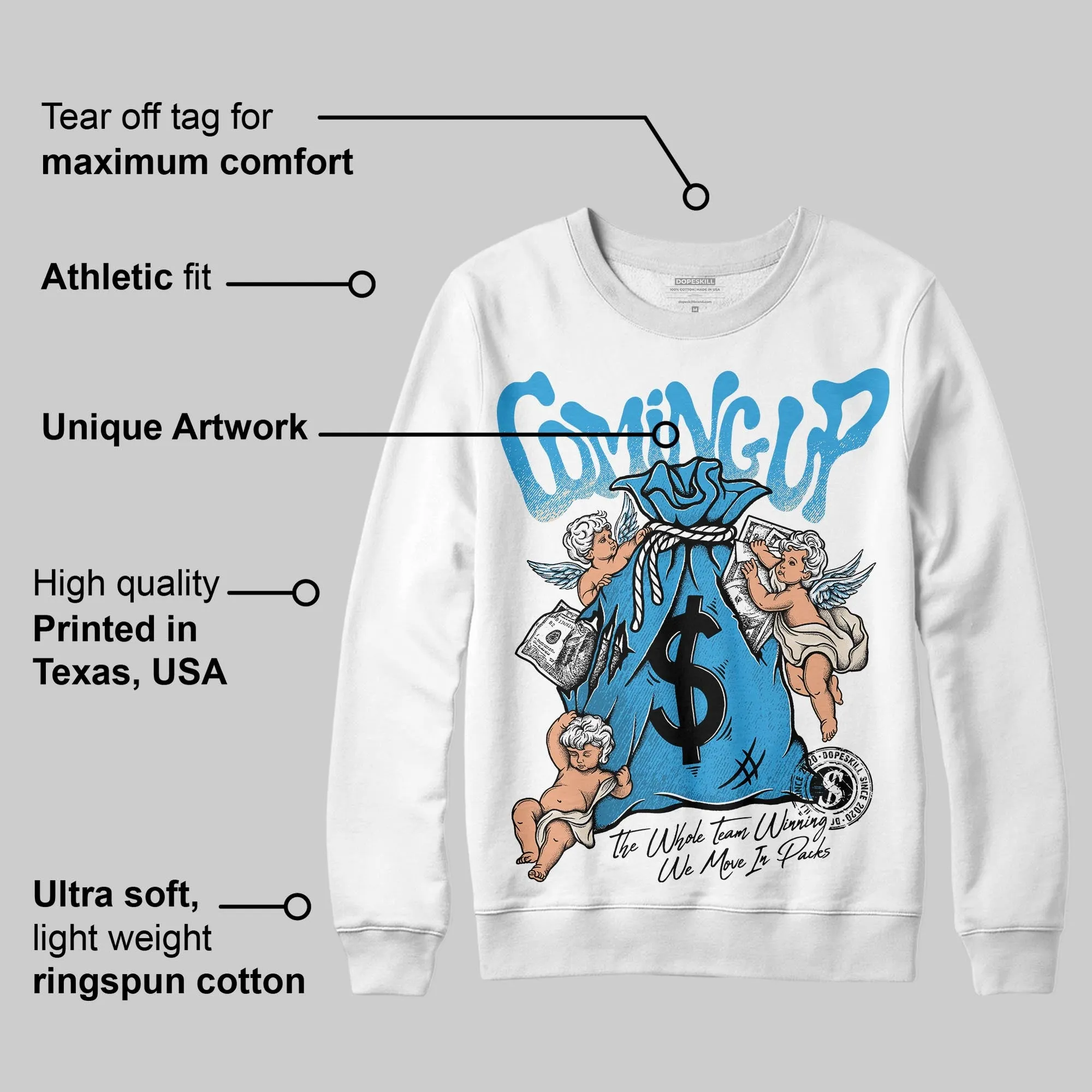 UNC Reimagined 1s DopeSkill Sweatshirt Money Bag Coming Up Graphic sold by DopeSkill product image thumbnail 3