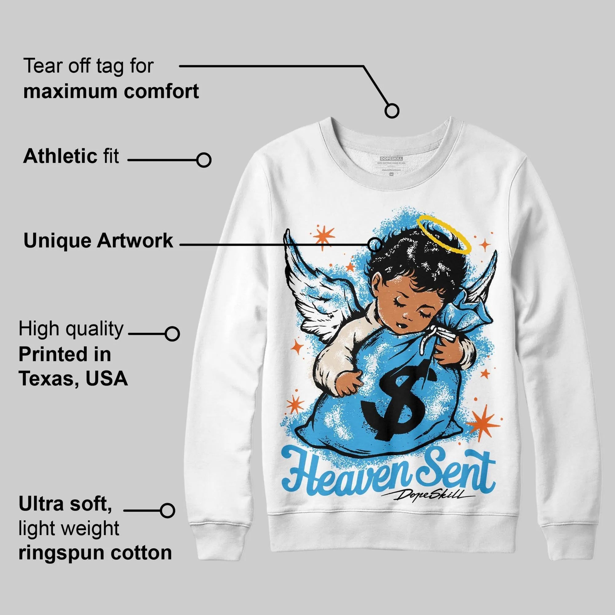 UNC Reimagined 1s DopeSkill Sweatshirt Heaven Sent Graphic sold by DopeSkill product image thumbnail 3