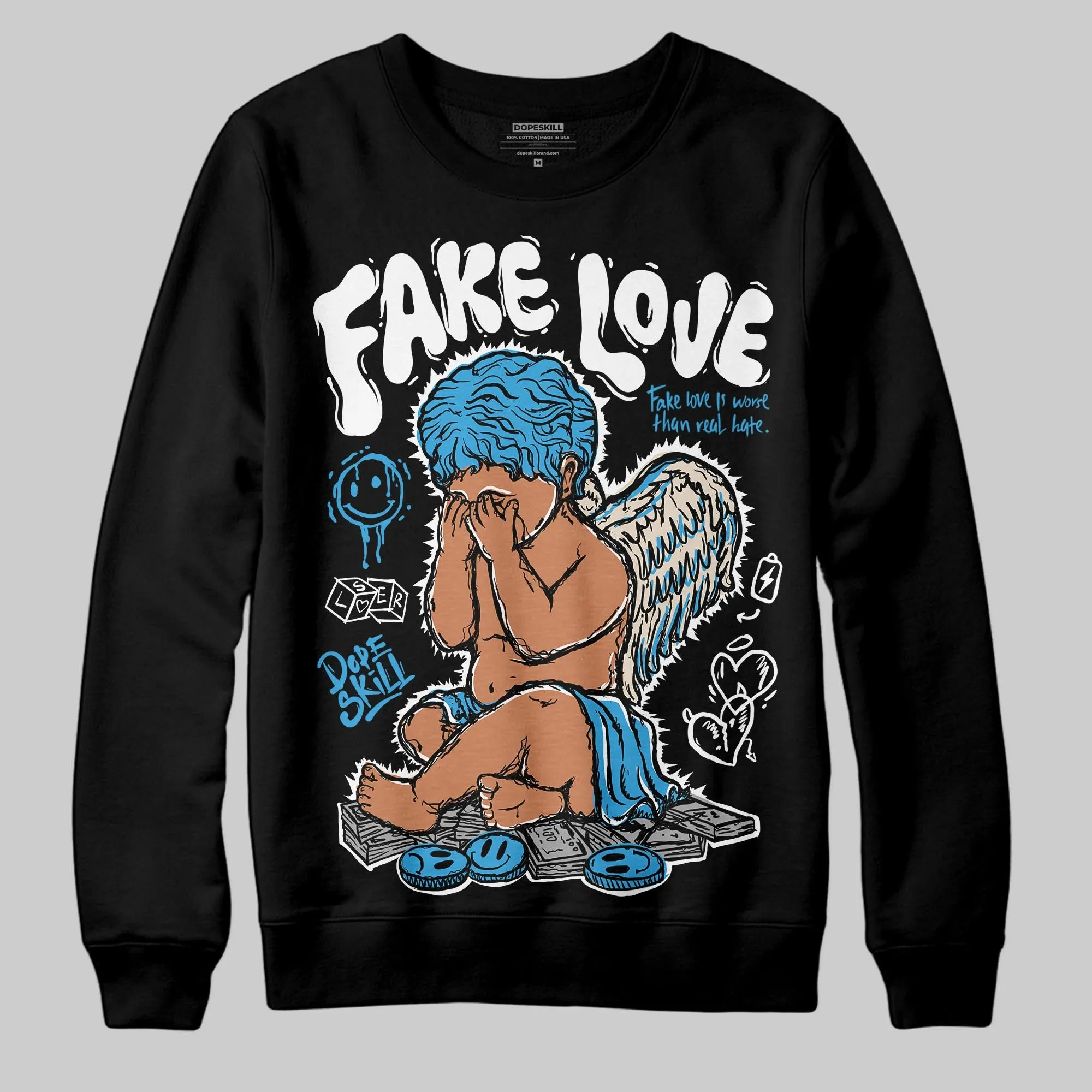 UNC Reimagined 1s DopeSkill Sweatshirt False Love Graphic sold by DopeSkill product image thumbnail 2