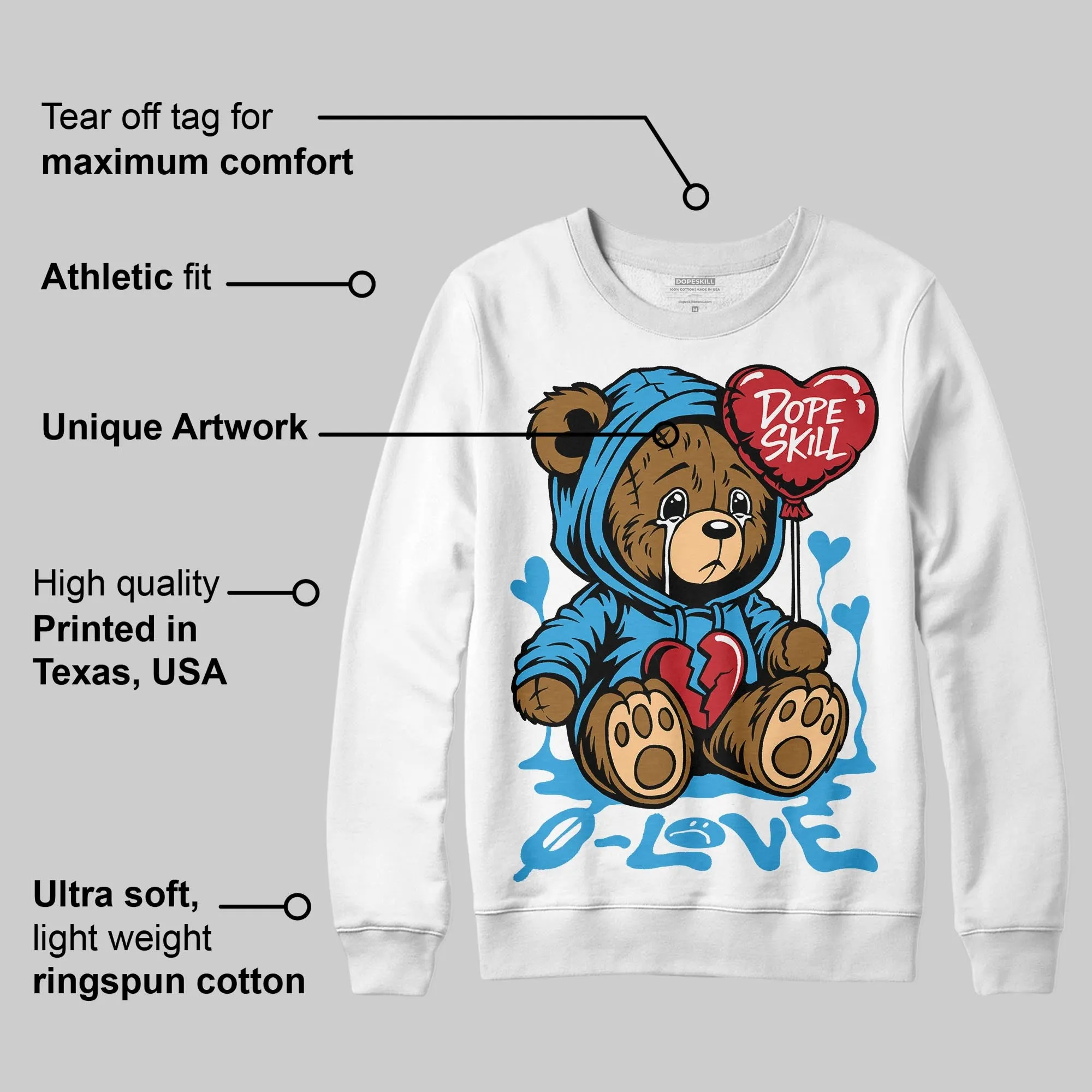 UNC Reimagined 1s DopeSkill Sweatshirt Broken Bear Graphic sold by DopeSkill product image thumbnail 3
