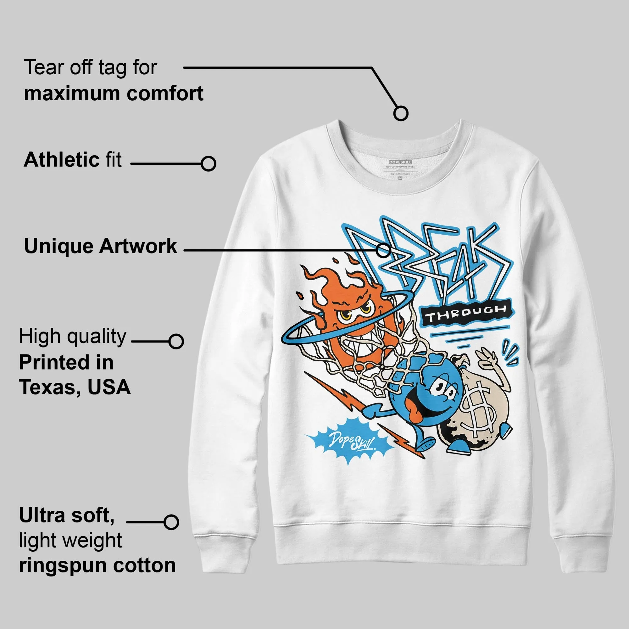 UNC Reimagined 1s DopeSkill Sweatshirt Break Through Graphic sold by DopeSkill product image thumbnail 3
