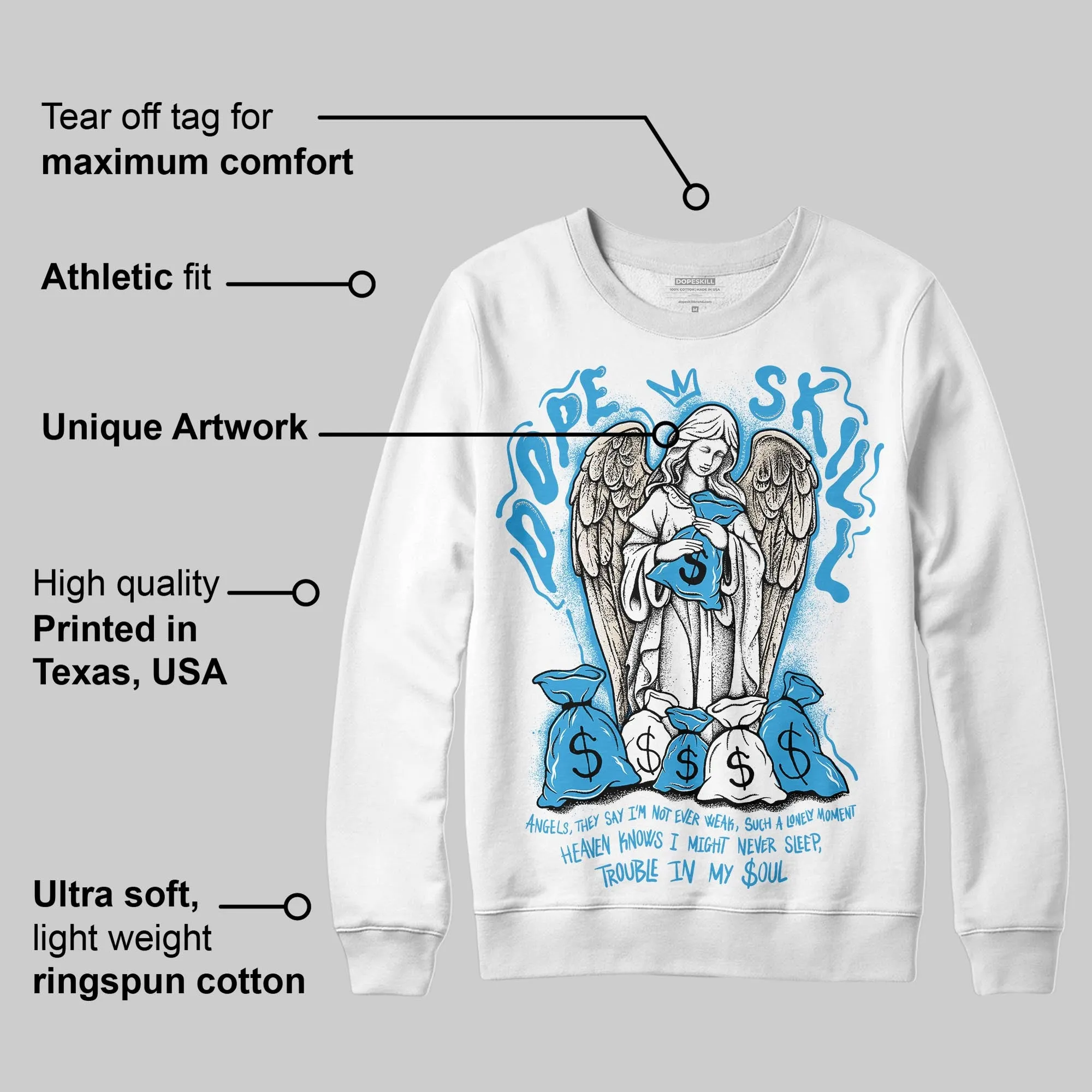 UNC Reimagined 1s DopeSkill Sweatshirt Angels Graphic sold by DopeSkill product image thumbnail 3