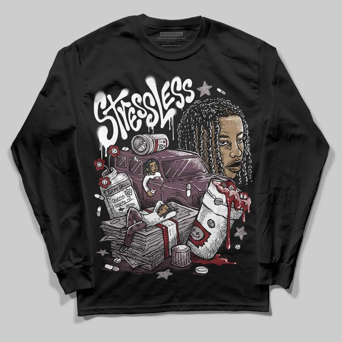 A Ma Maniere x Air 5s DopeSkill Long Sleeve T-Shirt Stressless Graphic sold by DopeSkill product image thumbnail 2