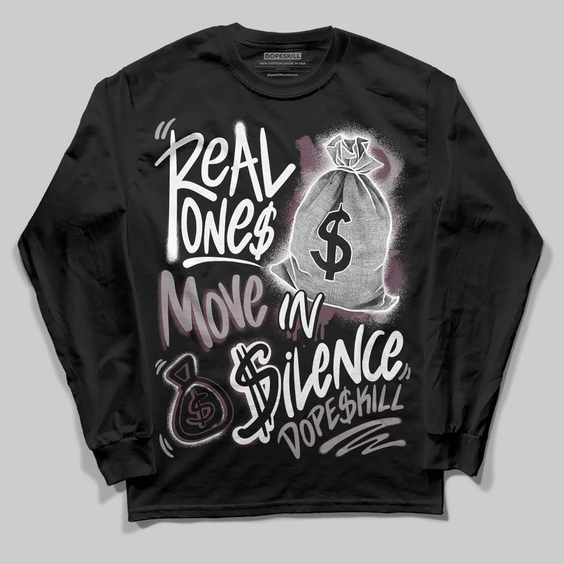 A Ma Maniere x Air 5s DopeSkill Long Sleeve T-Shirt Real Ones Move In Silence Graphic sold by DopeSkill product image thumbnail 2