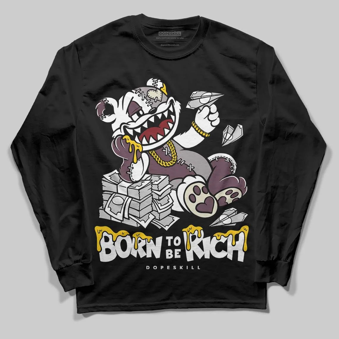 A Ma Maniere x Air 5s DopeSkill Long Sleeve T-Shirt Born To Be Rich Graphic sold by DopeSkill product image thumbnail 2