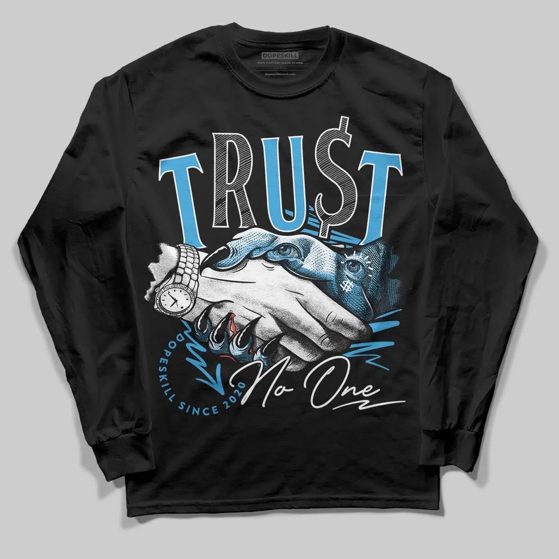 UNC Reimagined 1s DopeSkill Long Sleeve T-Shirt Trust No One Graphic sold by DopeSkill product image thumbnail 2