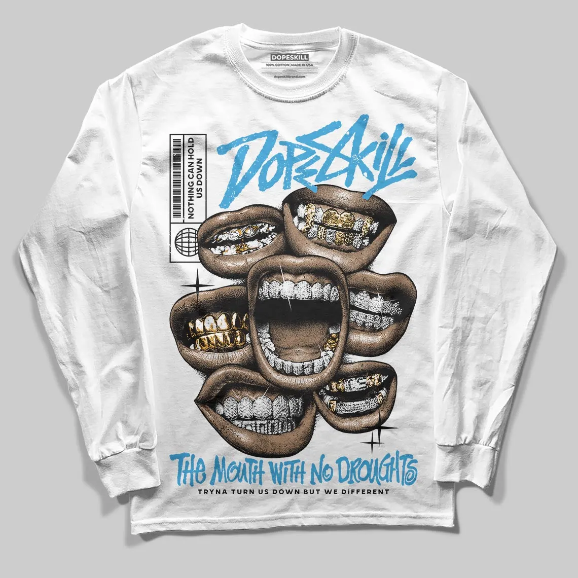 UNC Reimagined 1s DopeSkill Long Sleeve T-Shirt The Mouth With No Droughts Graphic sold by DopeSkill