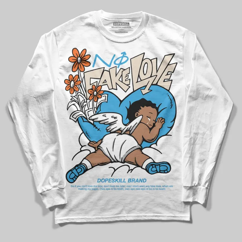 UNC Reimagined 1s DopeSkill Long Sleeve T-Shirt No Fake Love Graphic sold by DopeSkill