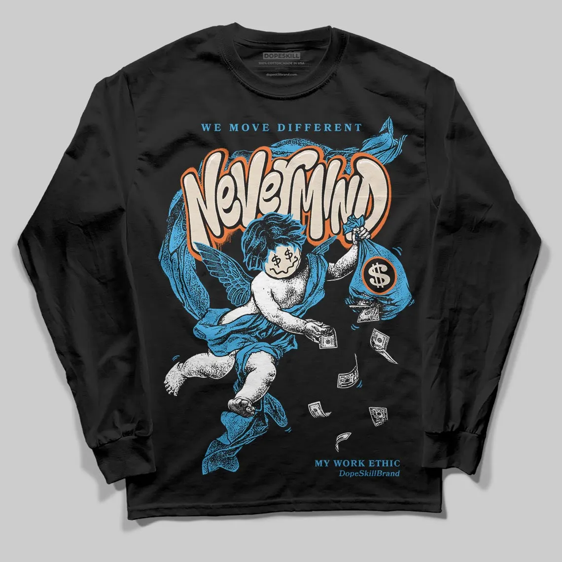 UNC Reimagined 1s DopeSkill Long Sleeve T-Shirt Nevermind Graphic sold by DopeSkill product image thumbnail 2