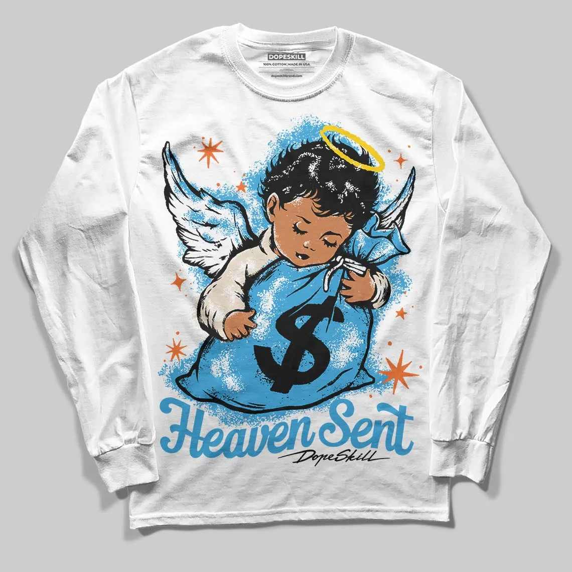 UNC Reimagined 1s DopeSkill Long Sleeve T-Shirt Heaven Sent Graphic sold by DopeSkill