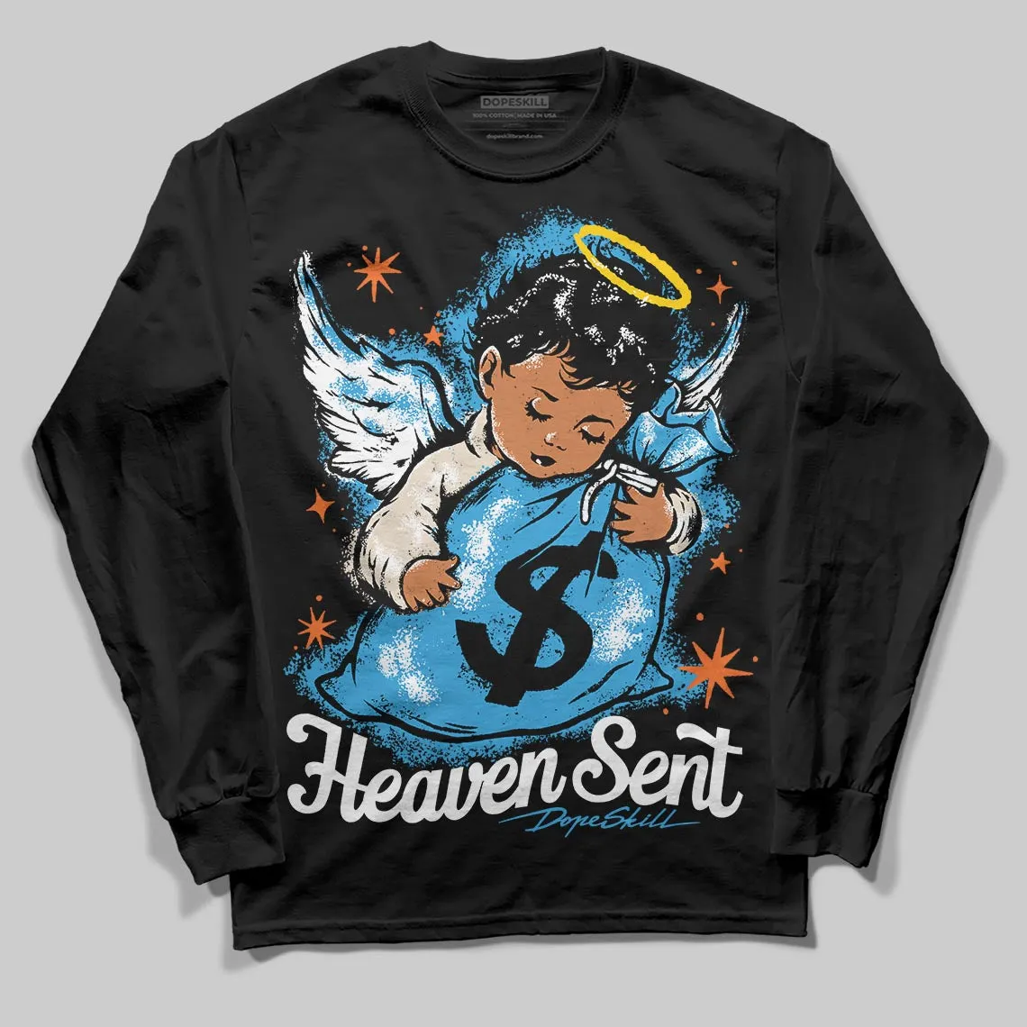 UNC Reimagined 1s DopeSkill Long Sleeve T-Shirt Heaven Sent Graphic sold by DopeSkill product image thumbnail 2