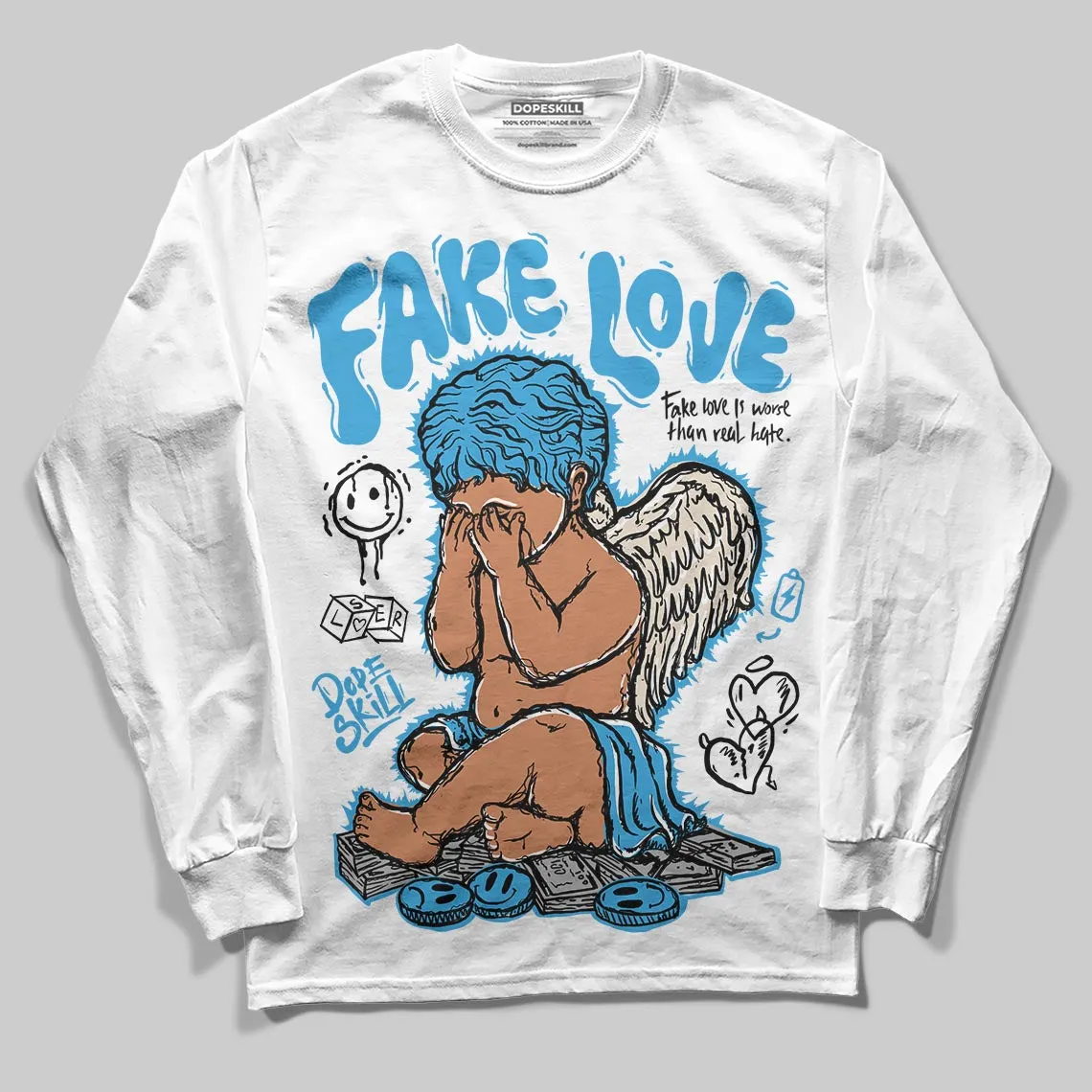 UNC Reimagined 1s DopeSkill Long Sleeve T-Shirt False Love Graphic sold by DopeSkill