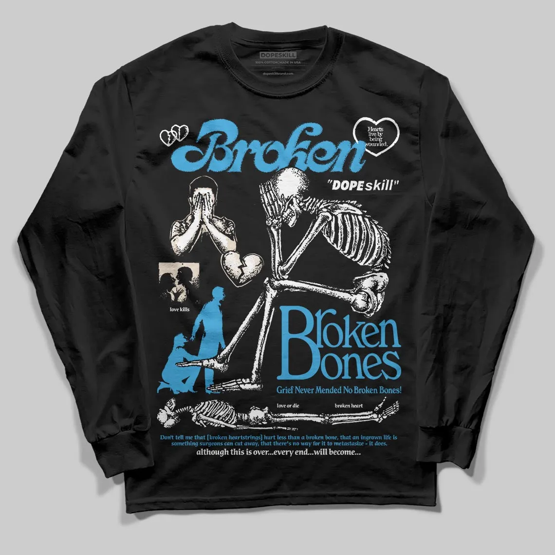 UNC Reimagined 1s DopeSkill Long Sleeve T-Shirt Broken Bones Graphic sold by DopeSkill product image thumbnail 2
