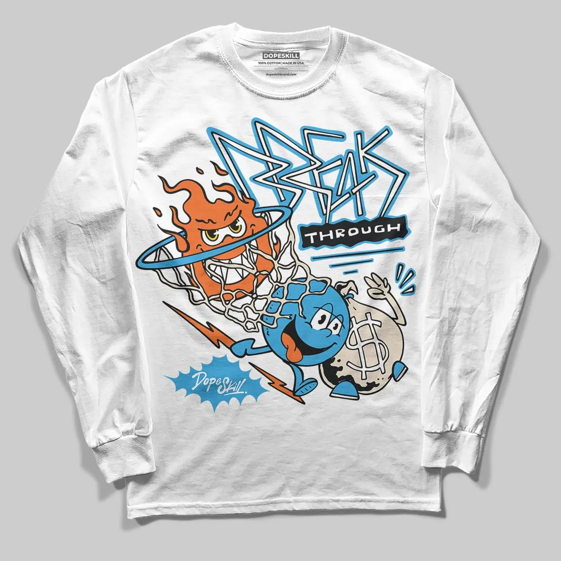 UNC Reimagined 1s DopeSkill Long Sleeve T-Shirt Break Through Graphic sold by DopeSkill