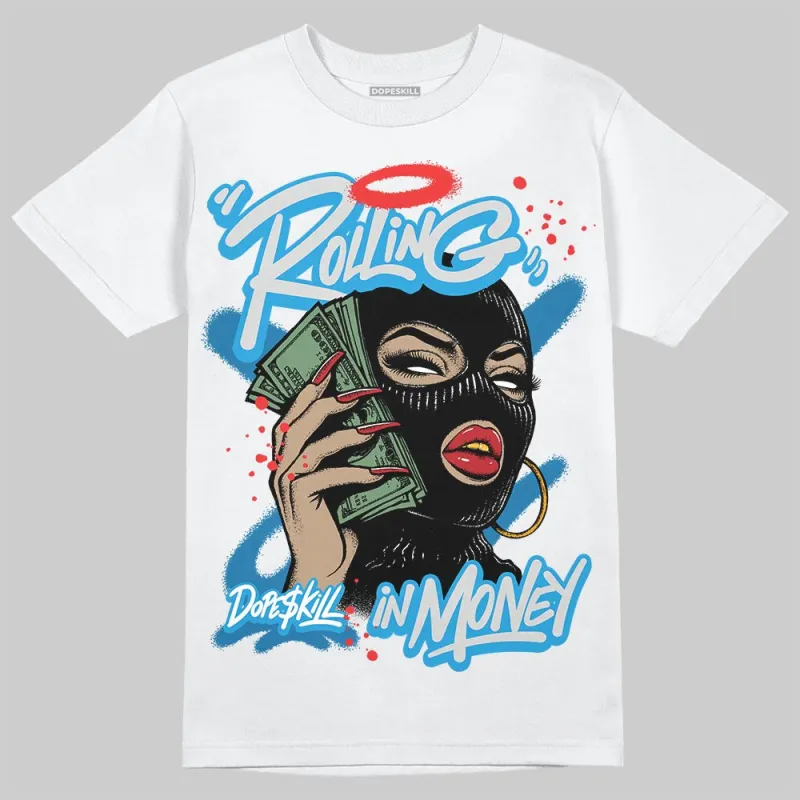 Military Blue 4s DopeSkill T-Shirt Rolling in Money Graphic sold by DopeSkill