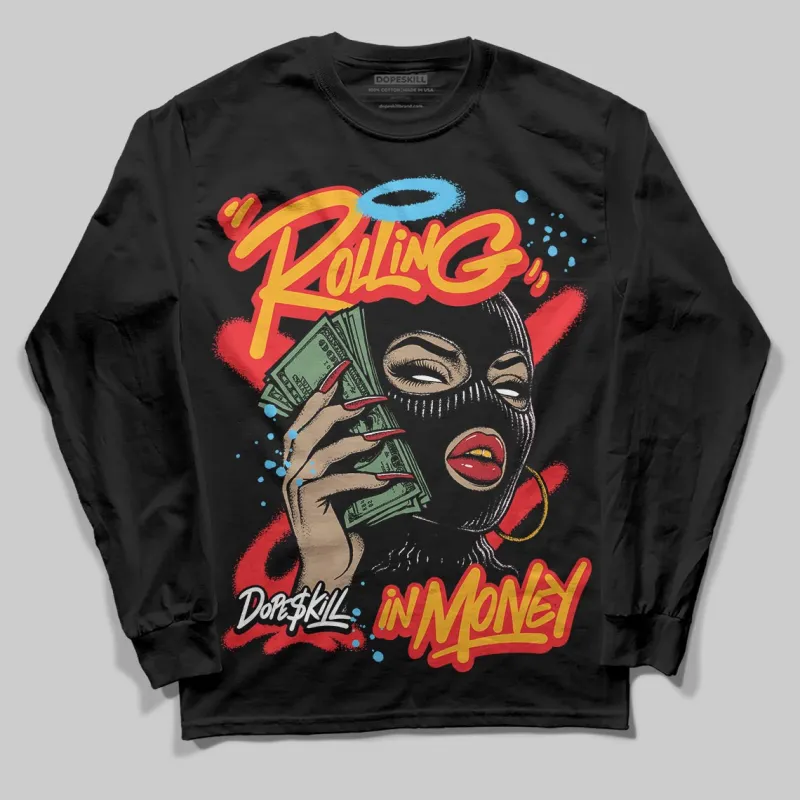 Red Collection DopeSkill Long Sleeve T-Shirt Rolling in Money Graphic sold by DopeSkill