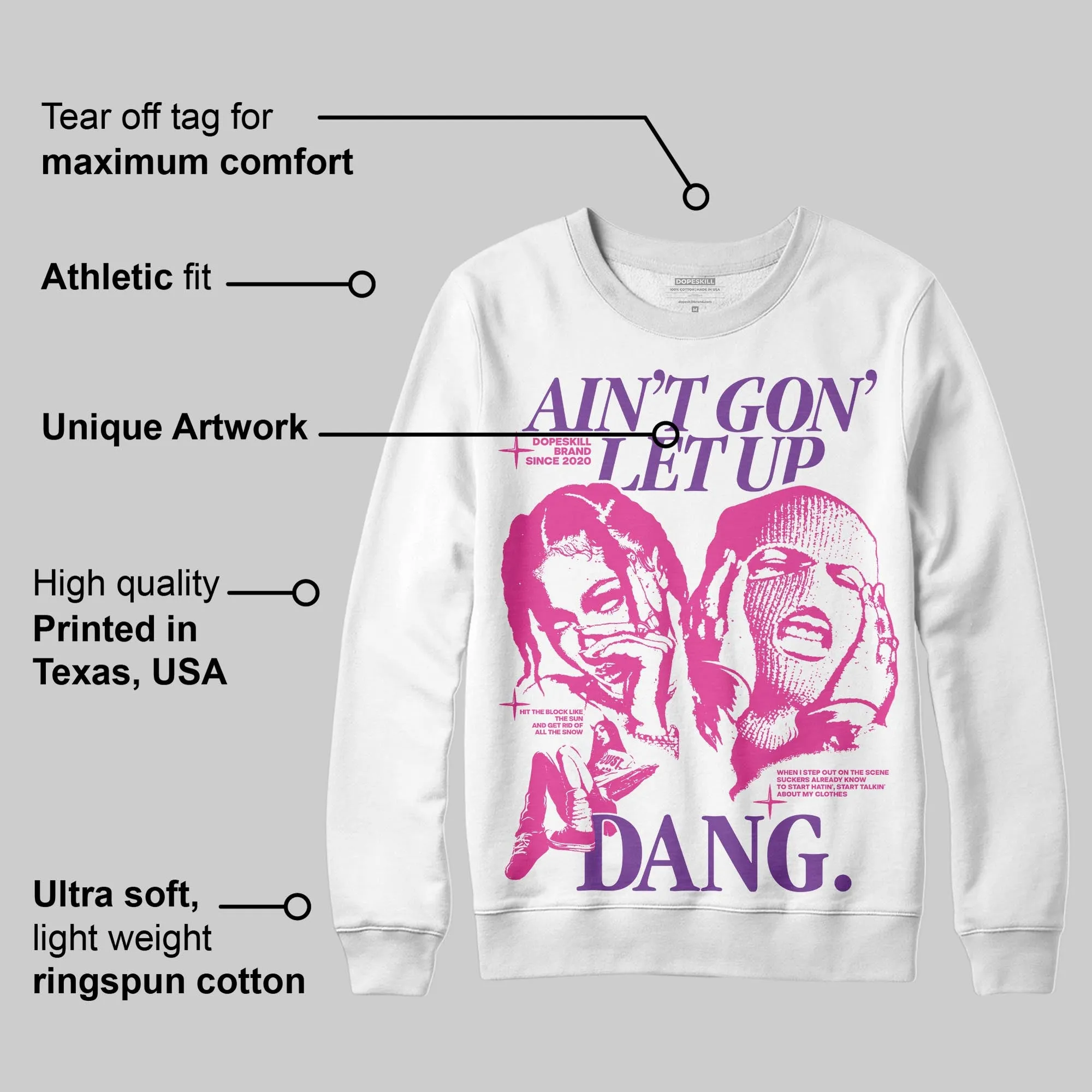 Pink Collection DopeSkill Sweatshirt Ain't Gon' Let Up Graphic sold by DopeSkill product image thumbnail 3
