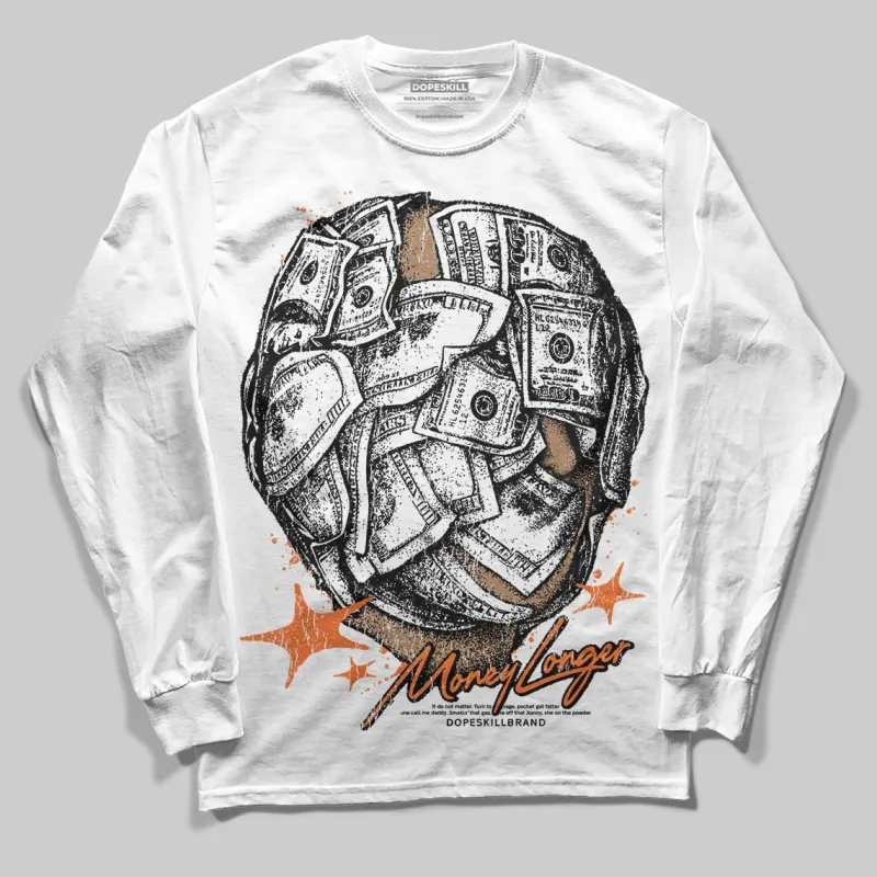 Orange Black White DopeSkill Long Sleeve T-Shirt Money Longer Graphic sold by DopeSkill