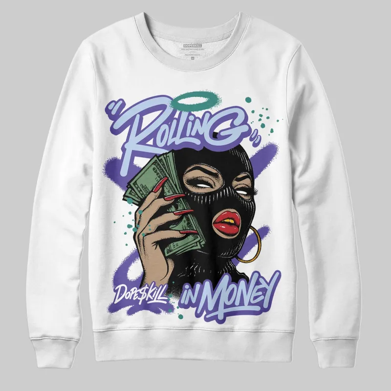 Grape 5s DopeSkill Sweatshirt Rolling in Money Graphic sold by DopeSkill