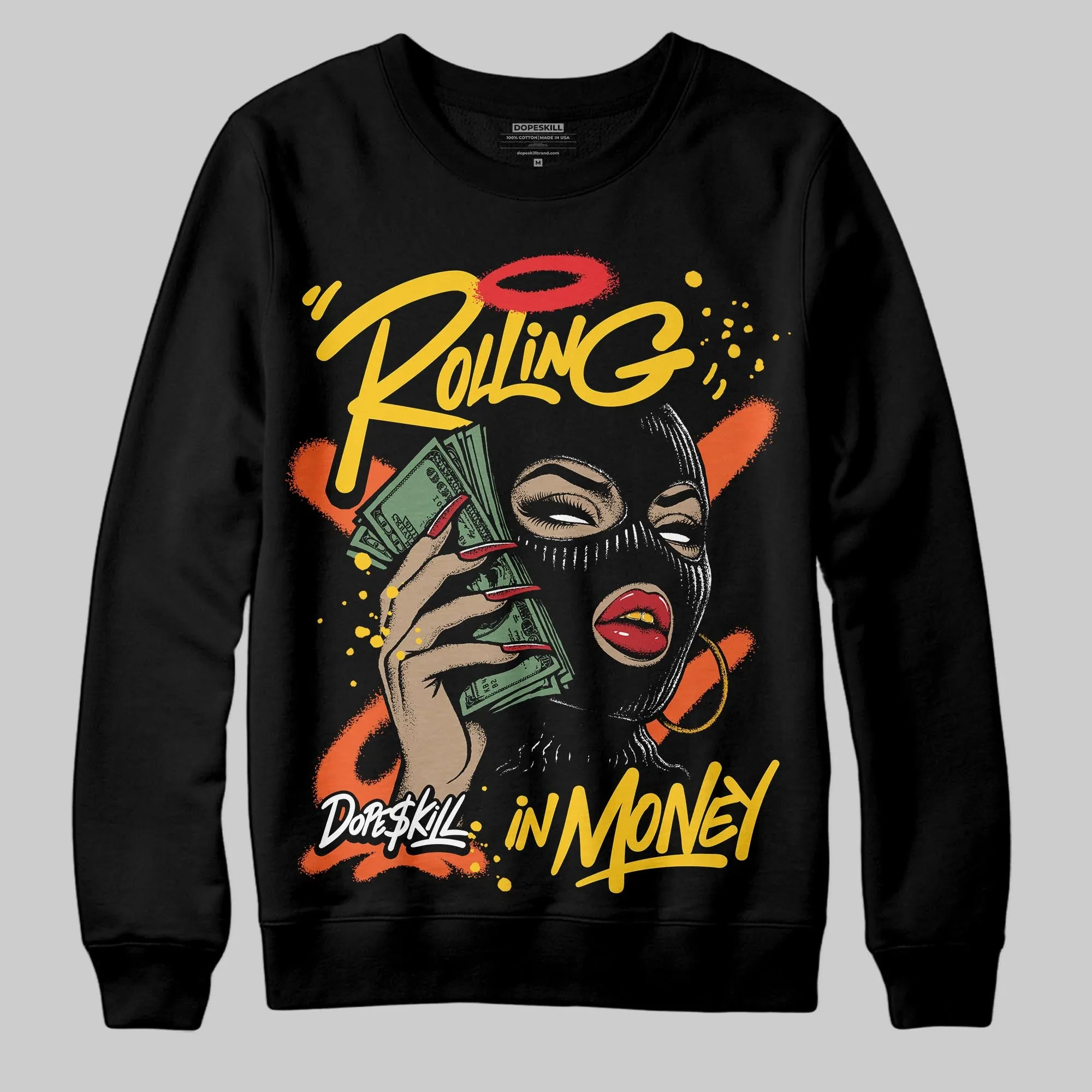 Yellow Collection DopeSkill Sweatshirt Rolling in Money Graphic sold by DopeSkill