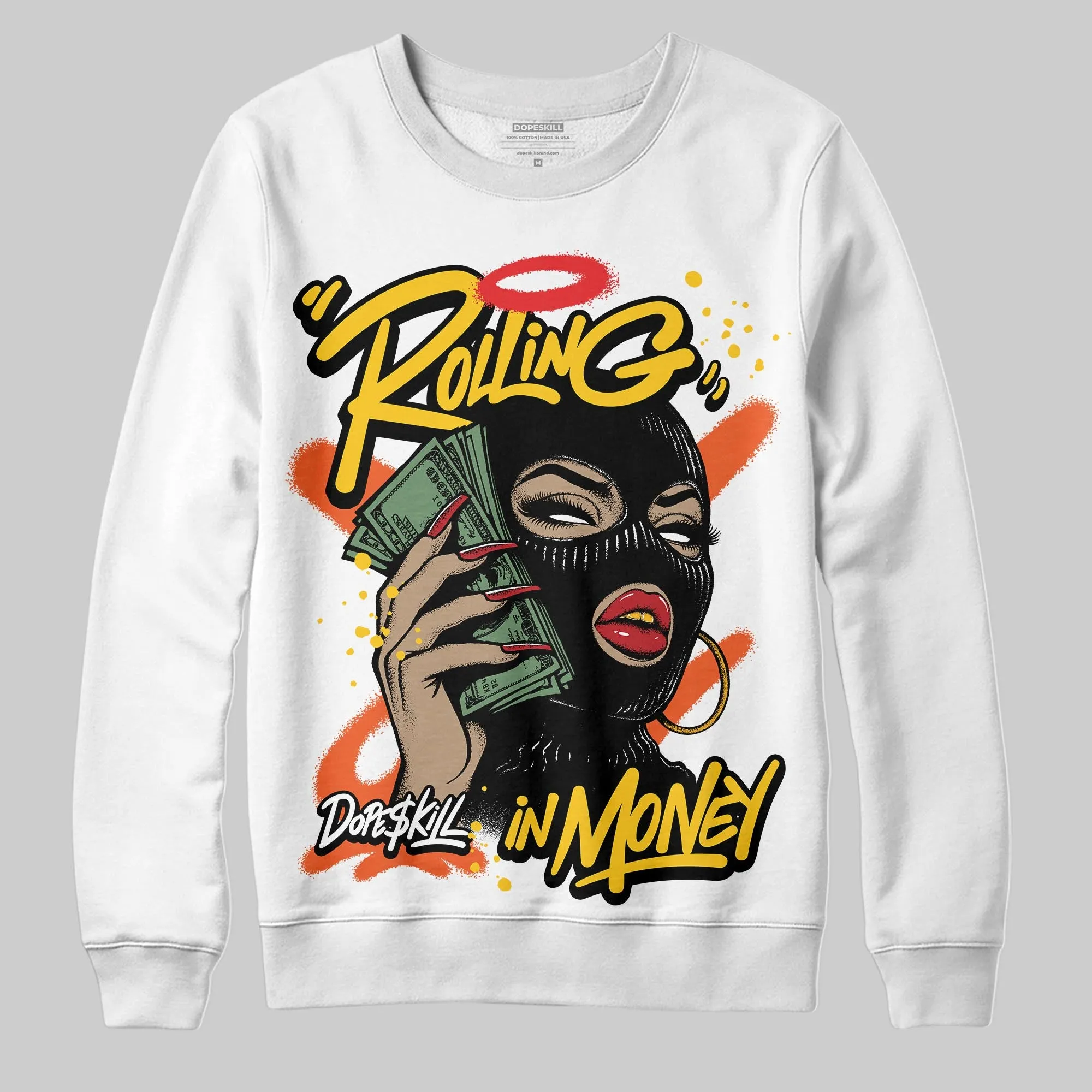 Yellow Collection DopeSkill Sweatshirt Rolling in Money Graphic sold by DopeSkill product image thumbnail 2