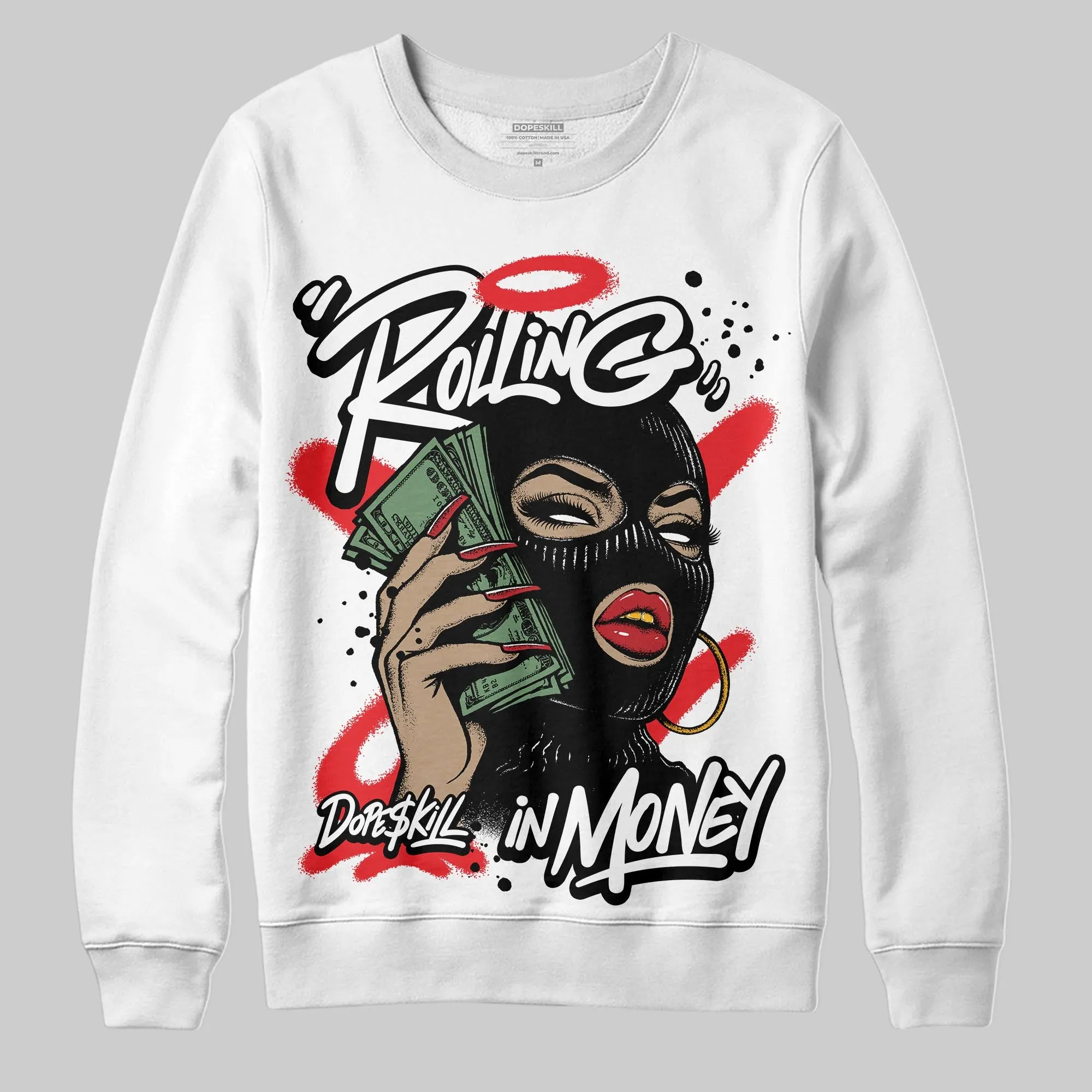 Black and White Collection DopeSkill Sweatshirt Rolling in Money Graphic sold by DopeSkill product image thumbnail 2