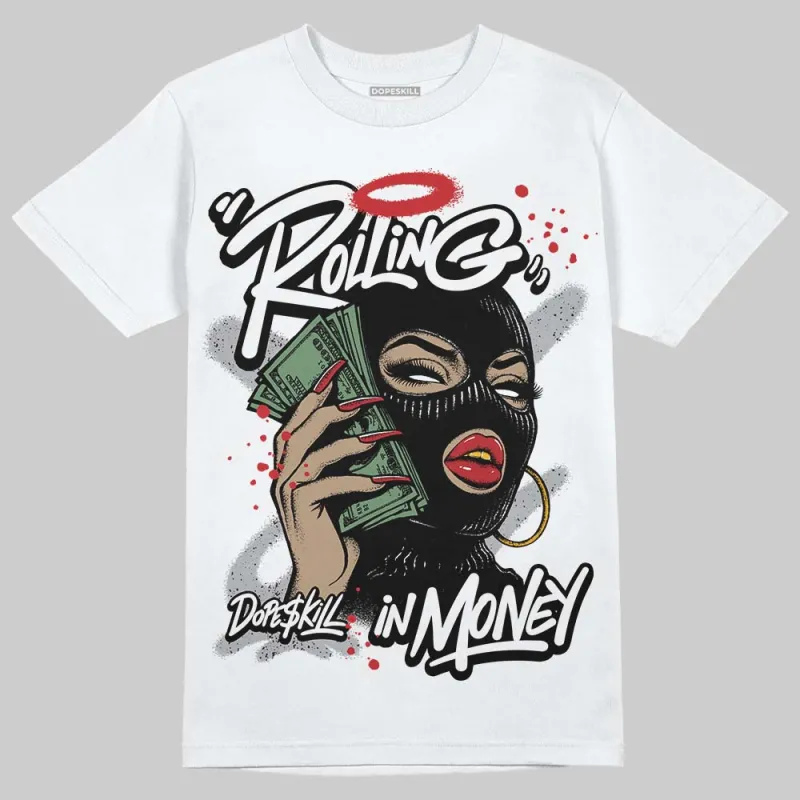 White Cement 4s DopeSkill T-Shirt Rolling in Money Graphic sold by DopeSkill