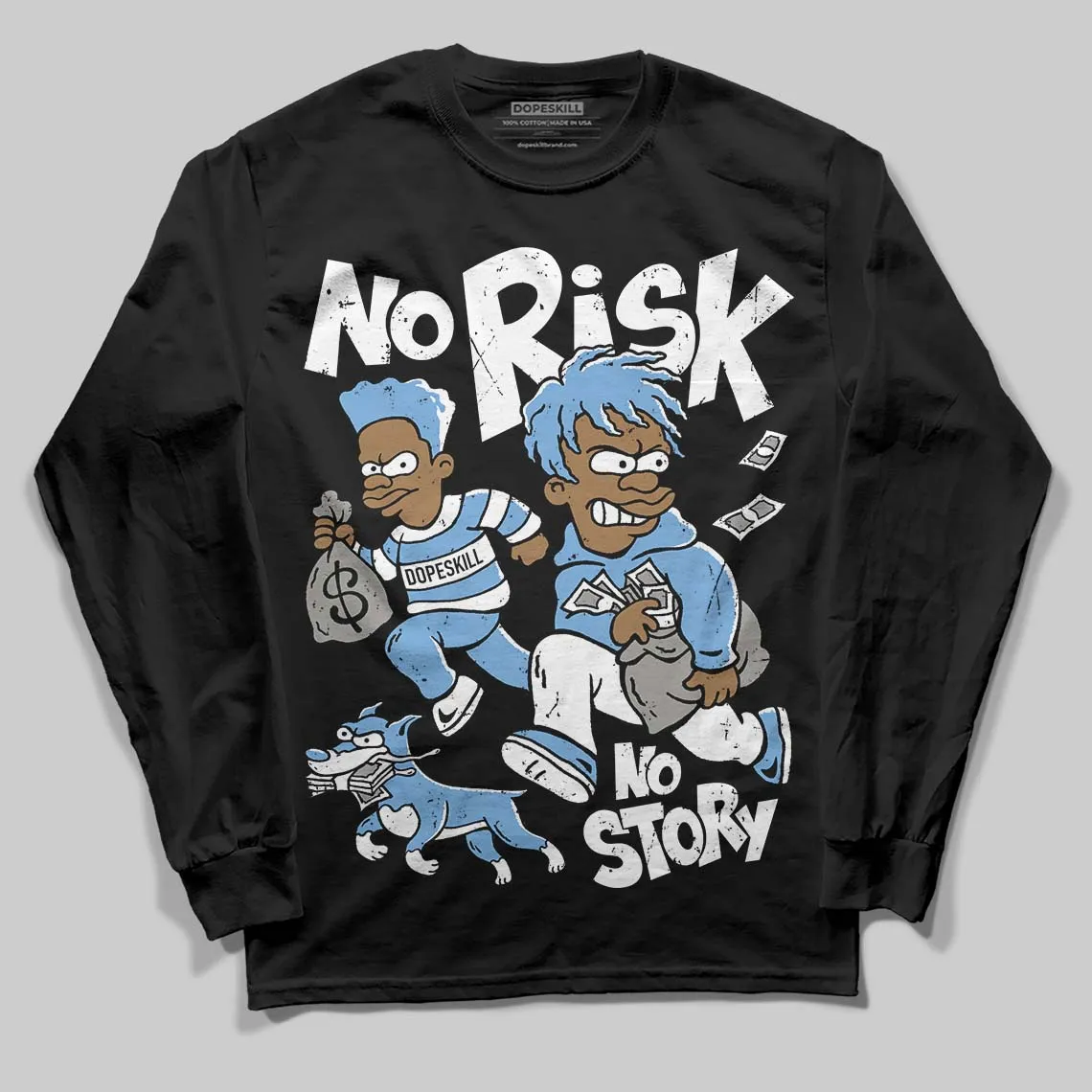 Melo 12s DopeSkill Long Sleeve T-Shirt No Risk No Story Graphic sold by DopeSkill product image thumbnail 2