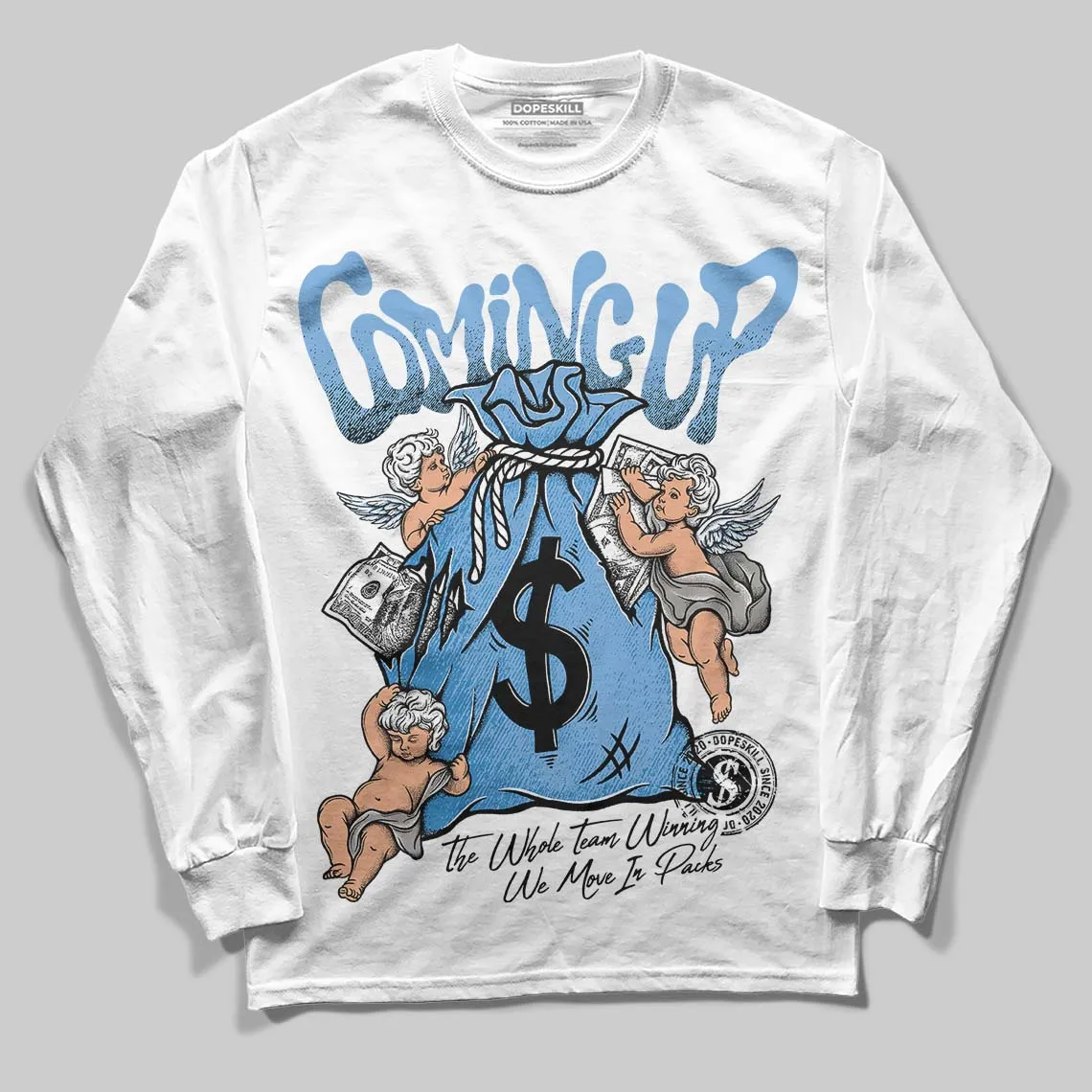 Melo 12s DopeSkill Long Sleeve T-Shirt Money Bag Coming Up Graphic sold by DopeSkill