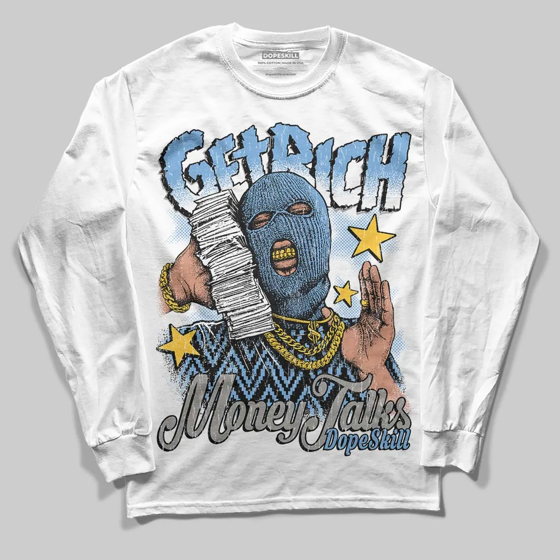 Melo 12s DopeSkill Long Sleeve T-Shirt Get Rich Graphic sold by DopeSkill