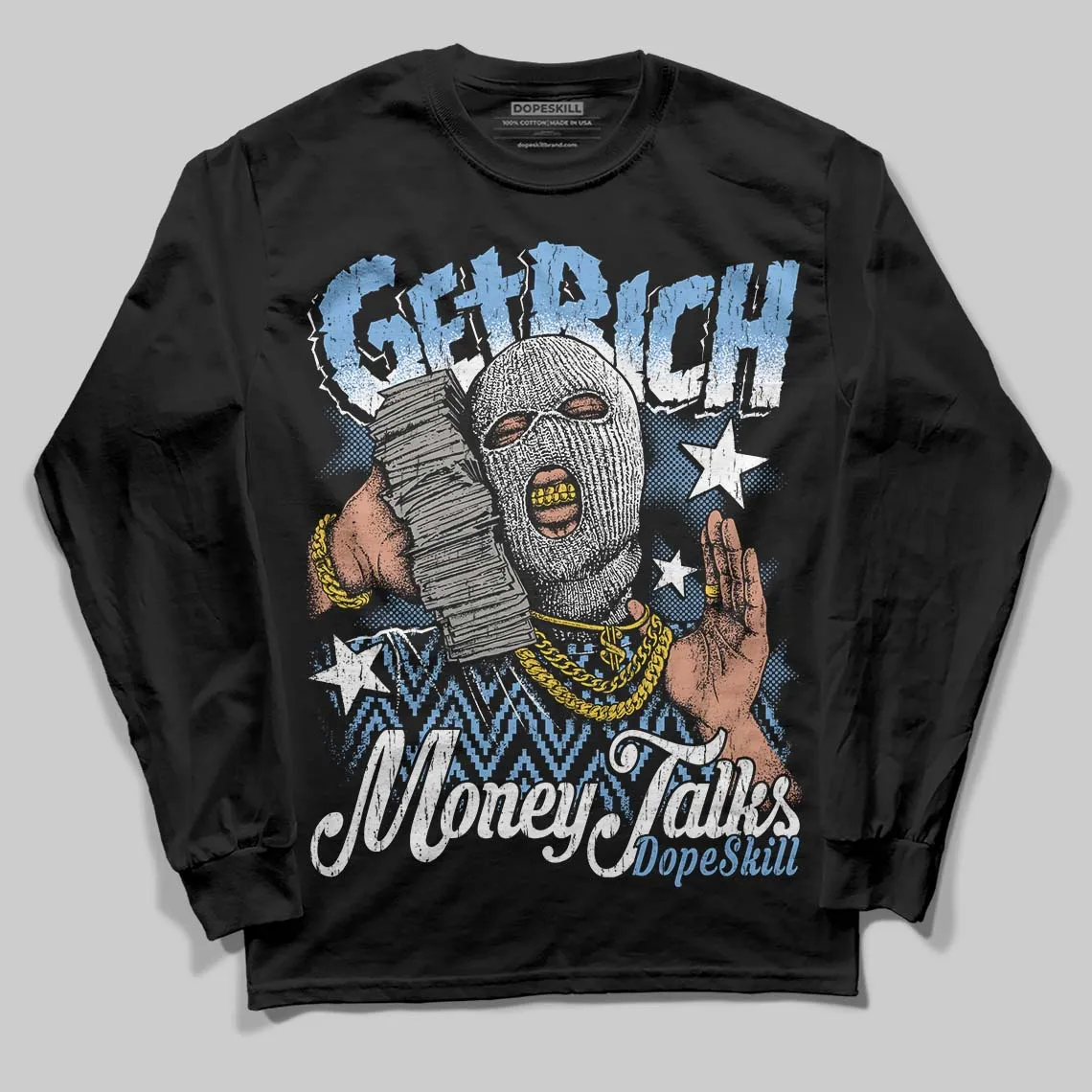 Melo 12s DopeSkill Long Sleeve T-Shirt Get Rich Graphic sold by DopeSkill product image thumbnail 2