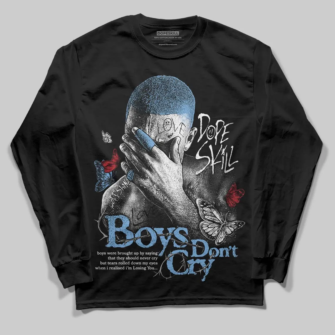 Melo 12s DopeSkill Long Sleeve T-Shirt Boys Don't Cry Graphic sold by DopeSkill product image thumbnail 2