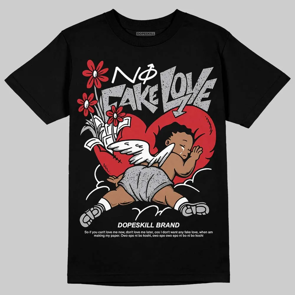 White Cement 4s DopeSkill T-Shirt No Fake Love Graphic sold by DopeSkill product image thumbnail 2