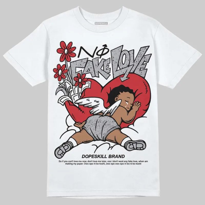White Cement 4s DopeSkill T-Shirt No Fake Love Graphic sold by DopeSkill