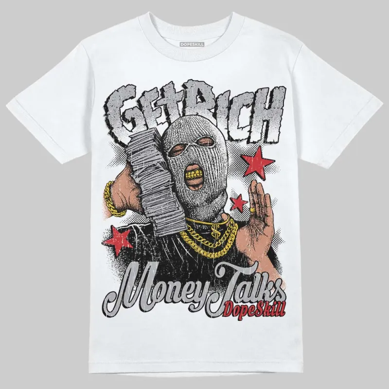 White Cement 4s DopeSkill T-Shirt Get Rich Graphic sold by DopeSkill