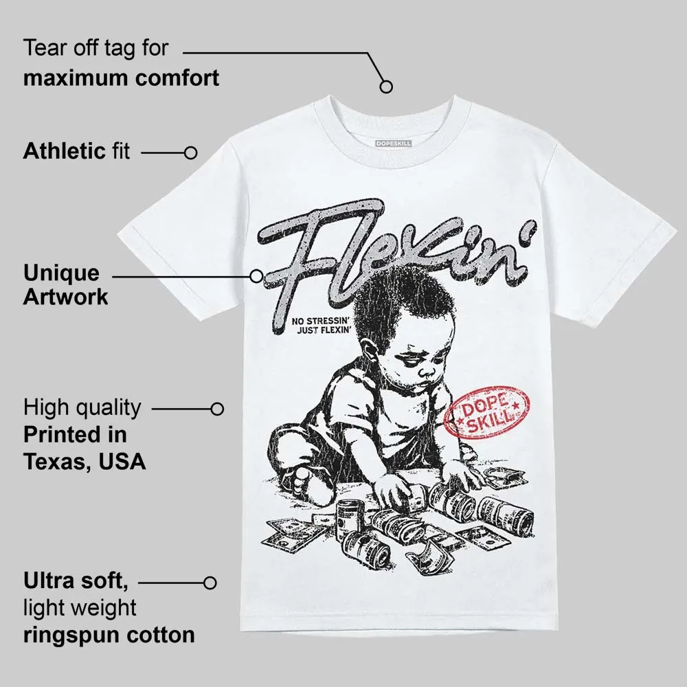 White Cement 4s DopeSkill T-Shirt Flexin' Graphic sold by DopeSkill product image thumbnail 3