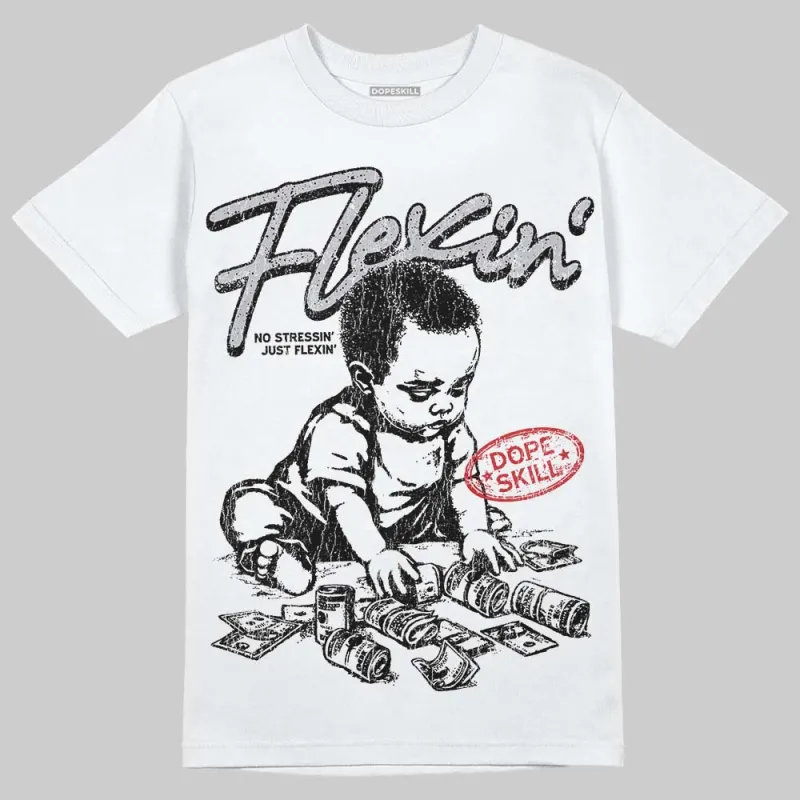 White Cement 4s DopeSkill T-Shirt Flexin' Graphic sold by DopeSkill