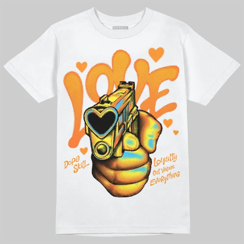 Orange Black White DopeSkill T-Shirt Love Shot Graphic sold by DopeSkill