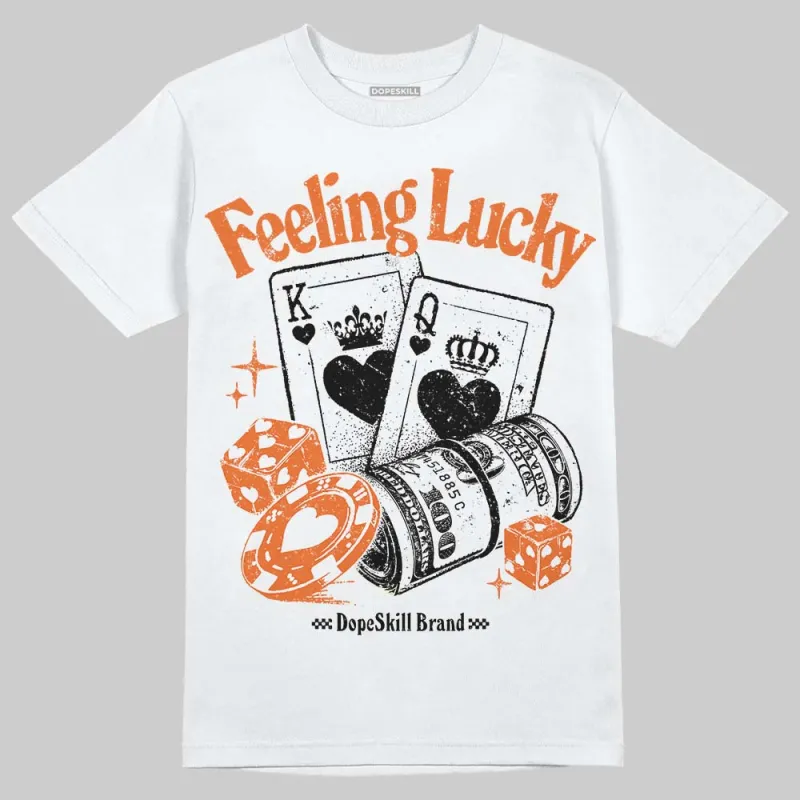 Orange Black White DopeSkill T-Shirt Feeling Lucky Graphic sold by DopeSkill