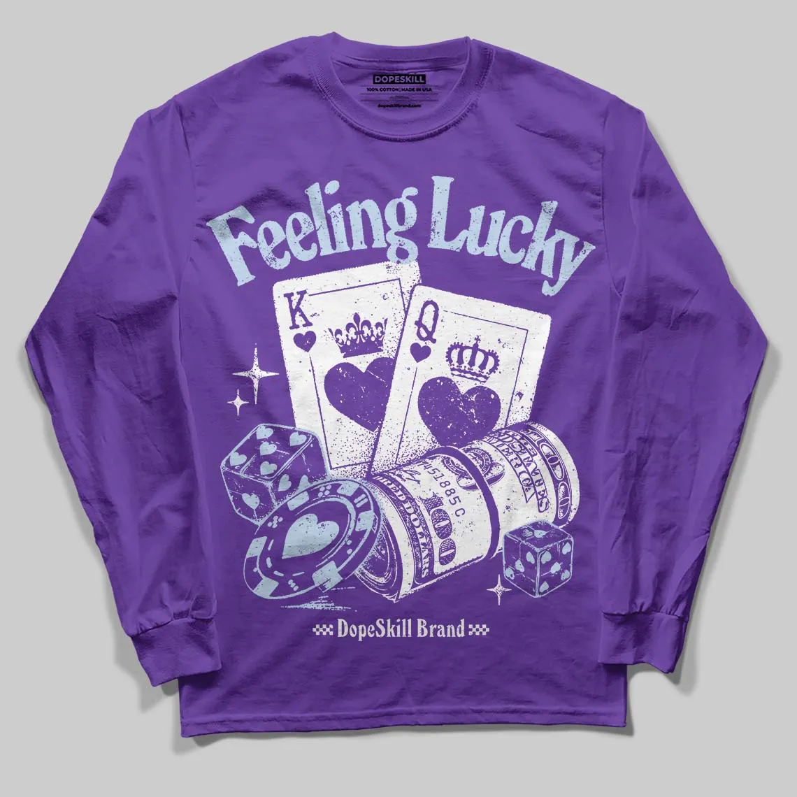 Grape 5s DopeSkill Long Sleeve T-Shirt Feeling Lucky Graphic sold by DopeSkill product image thumbnail 3